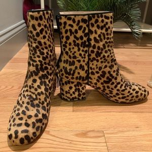 JCrew Cheetah Print Mid Calf Boots